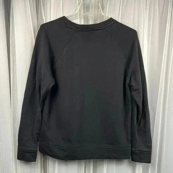 Athleta Basic Black Crew Neck Sweatshirt Cozy Baggy Cotton Blend Women’s Medium - Picture 2 of 12